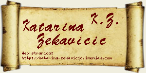 Katarina Zekavičić vizit kartica